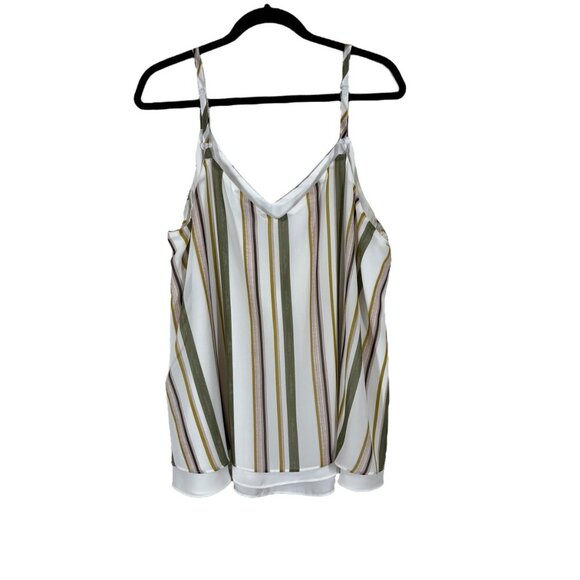 Torrid Duel Layer Vertical Stripes Flowy Cami Tank Top Women's Plus Size 2X - Picture 2 of 8
